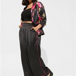 Torrid Wide Leg Satin High Rise Pants